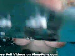 MILF Kendra Kox gives a blowjob to a big black cock underwater