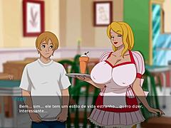 बड़े स्तन और सुडौल एनीमे लड़की को एक गेम में उसकी वर्जिनिटी ली जाती है।