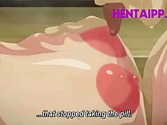 Hentai-animation med en MILF med stora bröst och hennes yngre klasskamrat