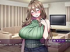 Japanese milf Haramimura's husband shares her with village men in NTR hentai game