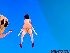 Bakugou Katsuki dan Todoroki Shoto bergabung dengan liar dalam animasi hentai 3D