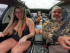 Mature beauty Angel Santiago's intense encounter in a vehicle