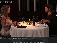 카툰 밀프와 아내가 에로틱한 3D 저녁 식사 데이트를 즐깁니다
