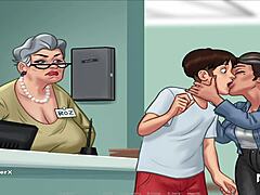 Anime-tema Summertimesaga viser en eldre dame som får tennene trukket og suttet av en ung mann