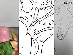 Tlustá hentai dívka s velkými prsy masturbuje chlapa a králíka v horkém videu