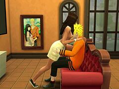 Mature housewife Hinata enjoys a wild night with her stepson Naruto