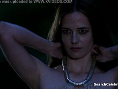 Sexy adult film actress Eva Green shows off her small tits