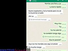 Latina MILF masturbates in Whatsapp webcam with stepsister