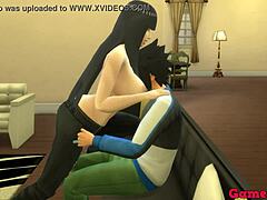 Blowjob and anal: Sasuke cheats on Hinata with a big tits girl